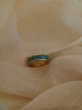 Load image into Gallery viewer, Gold Plated Turquoise Inlay Ring
