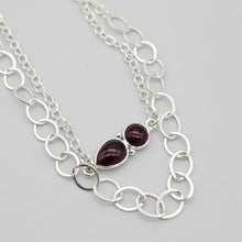 Load image into Gallery viewer, Elegant Silver Garnet Necklace
