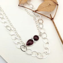 Load image into Gallery viewer, Elegant Silver Garnet Necklace
