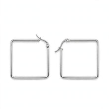 Load image into Gallery viewer, Square Sterling Hoops
