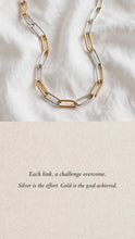 Load image into Gallery viewer, 18" Two-Tone Paperclip Chain Necklace - Sterling Silver &amp; Gold-Filled, Classic
