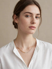 Load image into Gallery viewer, 18" Two-Tone Paperclip Chain Necklace - Sterling Silver &amp; Gold-Filled, Classic
